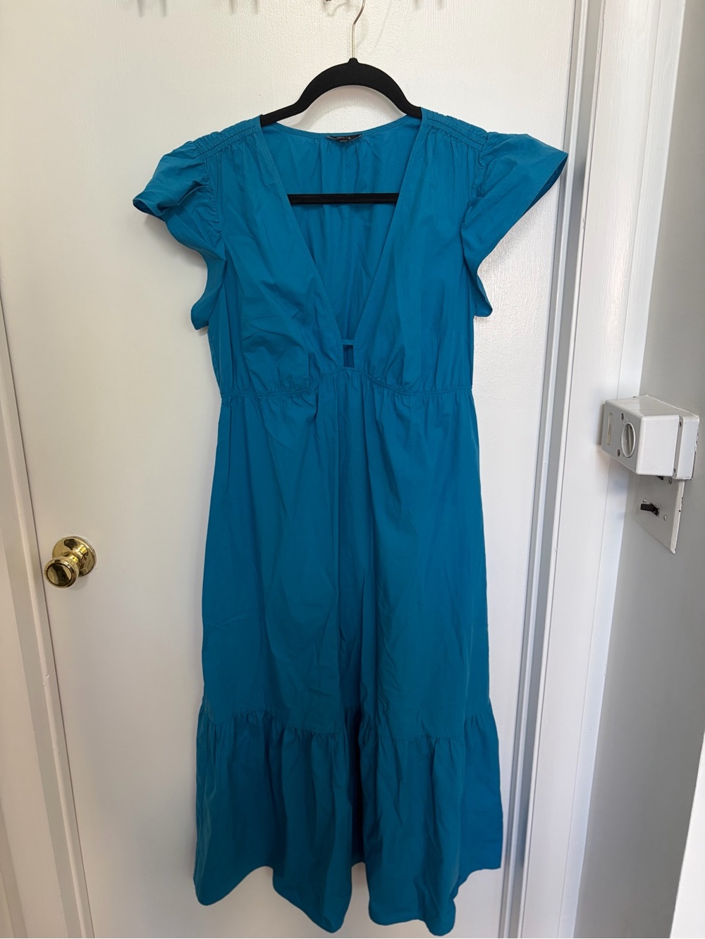 Rails Teal V-Neck Midi Dress